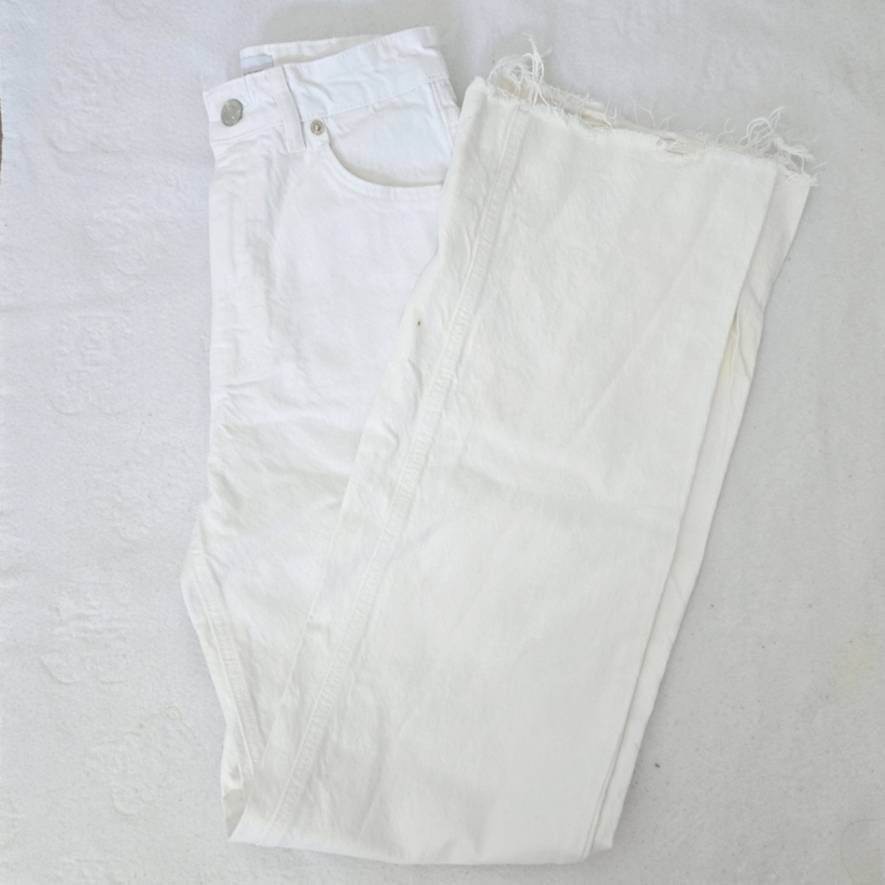 24" Straight Leg White Zara Jeans